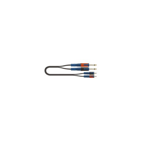 Cable 2 Jack Mono 6.3 2 Rca 2m Quiklok Rok Solid Rksa/130-2