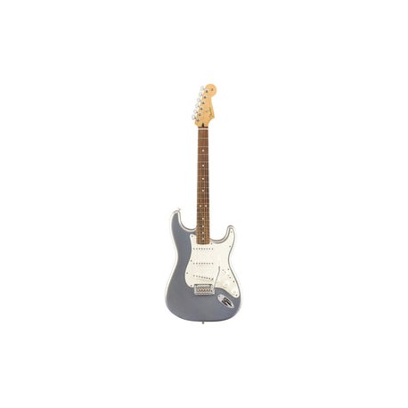 Guitarra Eléctrica Fender Player Stratocaster De Aliso Silver Brillante Con Diapasón De Granadillo Brasileño