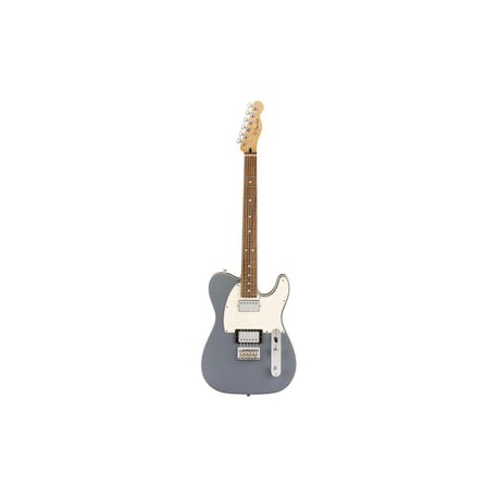 Guitarra Eléctrica Fender Player Telecaster Hh De Aliso Silver Brillante Con Diapasón De Granadillo Brasileño