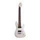 Guitarra Eléctrica Schecter Deluxe C-8 De Tilo Satin White Satin Con Diapasón De Palo De Rosa
