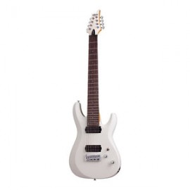 Guitarra Eléctrica Schecter Deluxe C-8 De Tilo Satin White Satin Con Diapasón De Palo De Rosa